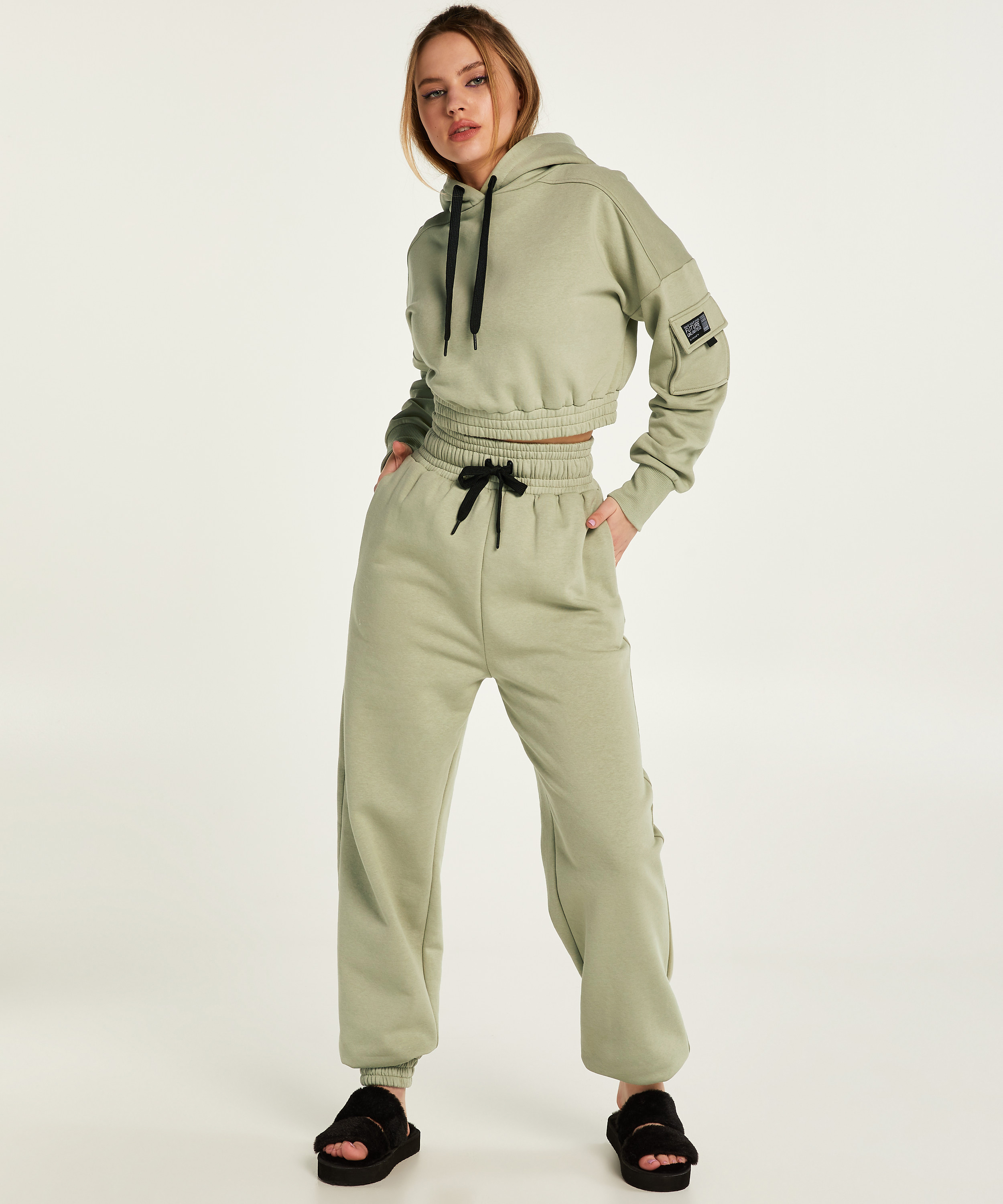 Mavehættetrøje Sweat Kim Petras, Grøn, main