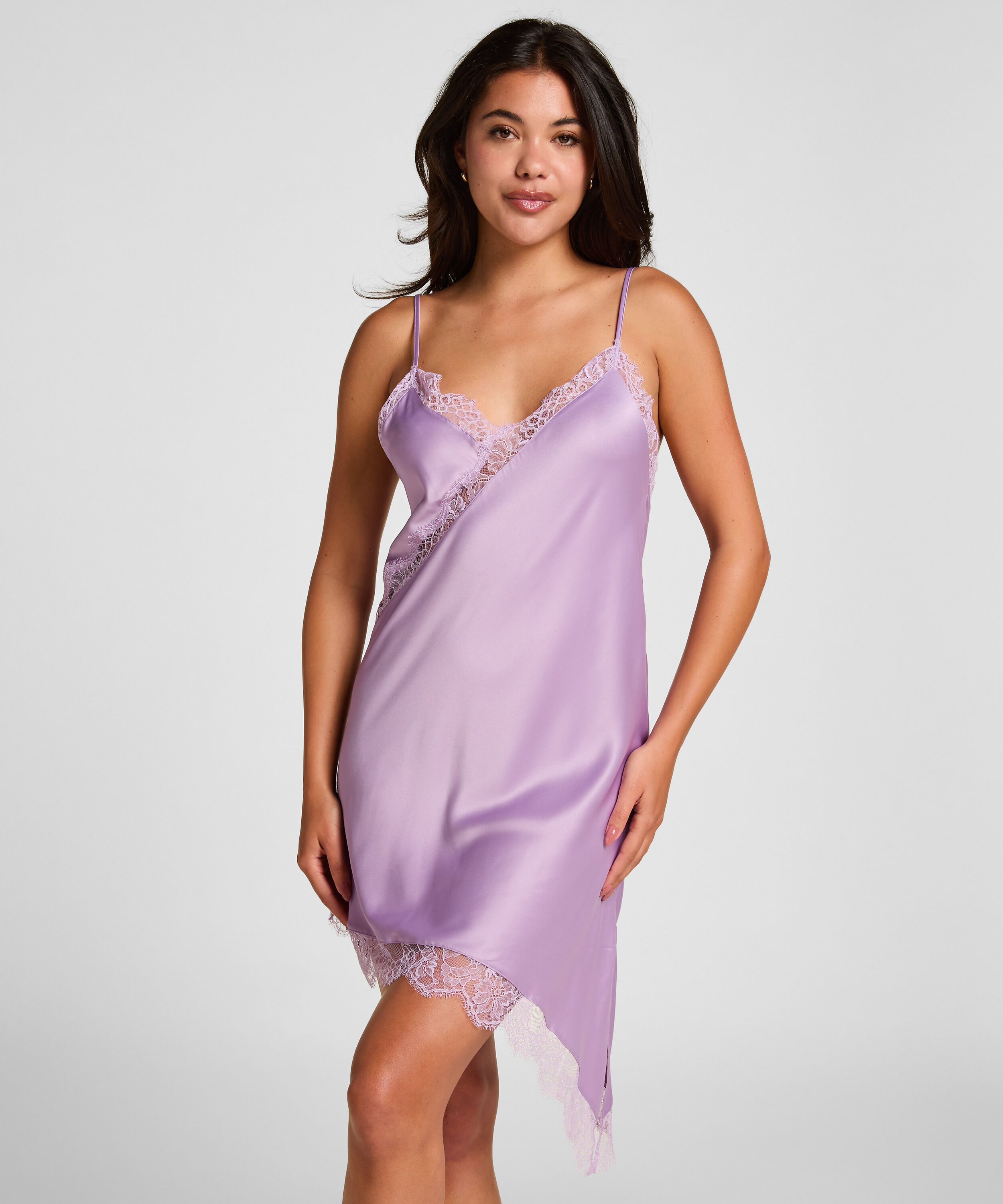 Slipdress Asymmetric, Lilla Slipdress Asymmetric, Lilla