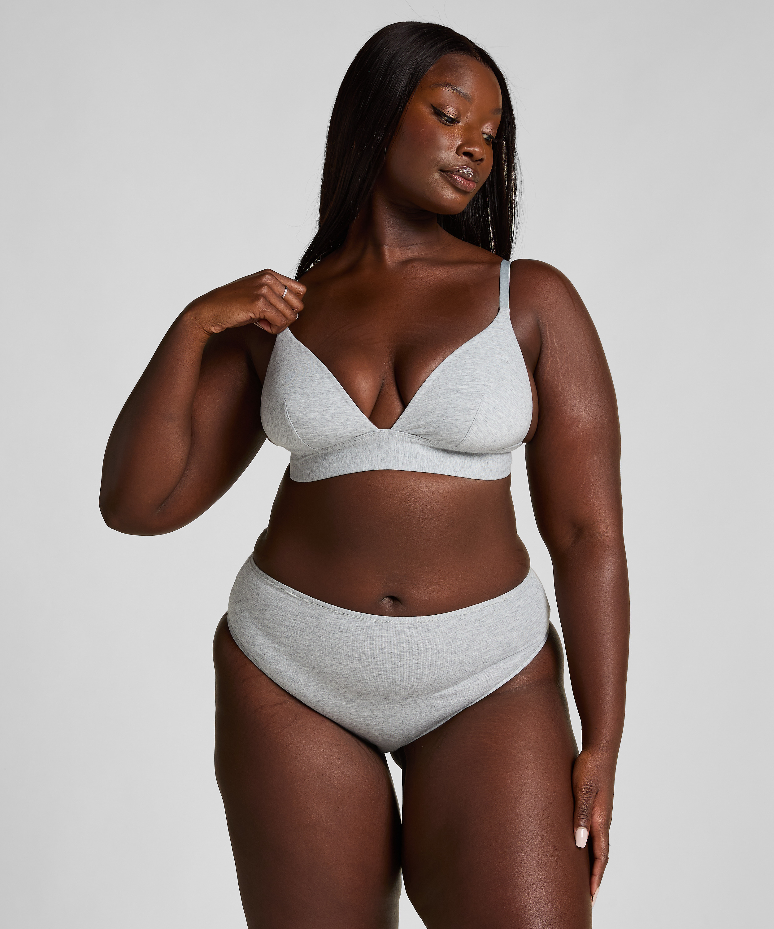 Brasiliansk bomuldstrusse med høj benudskæring, Grå, main