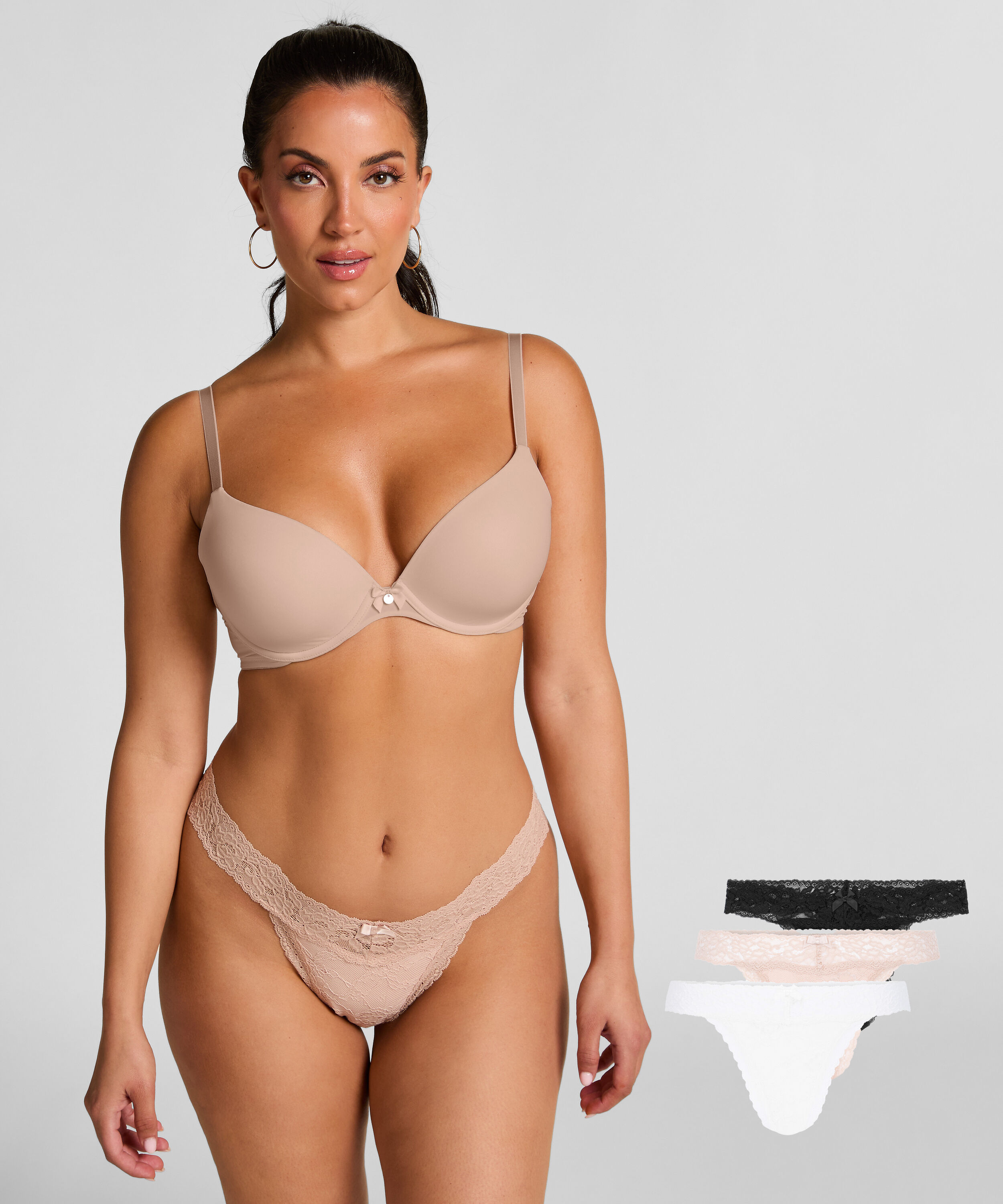 3-pak g-streng Madison, Beige