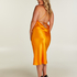Kjole midi satin, Orange