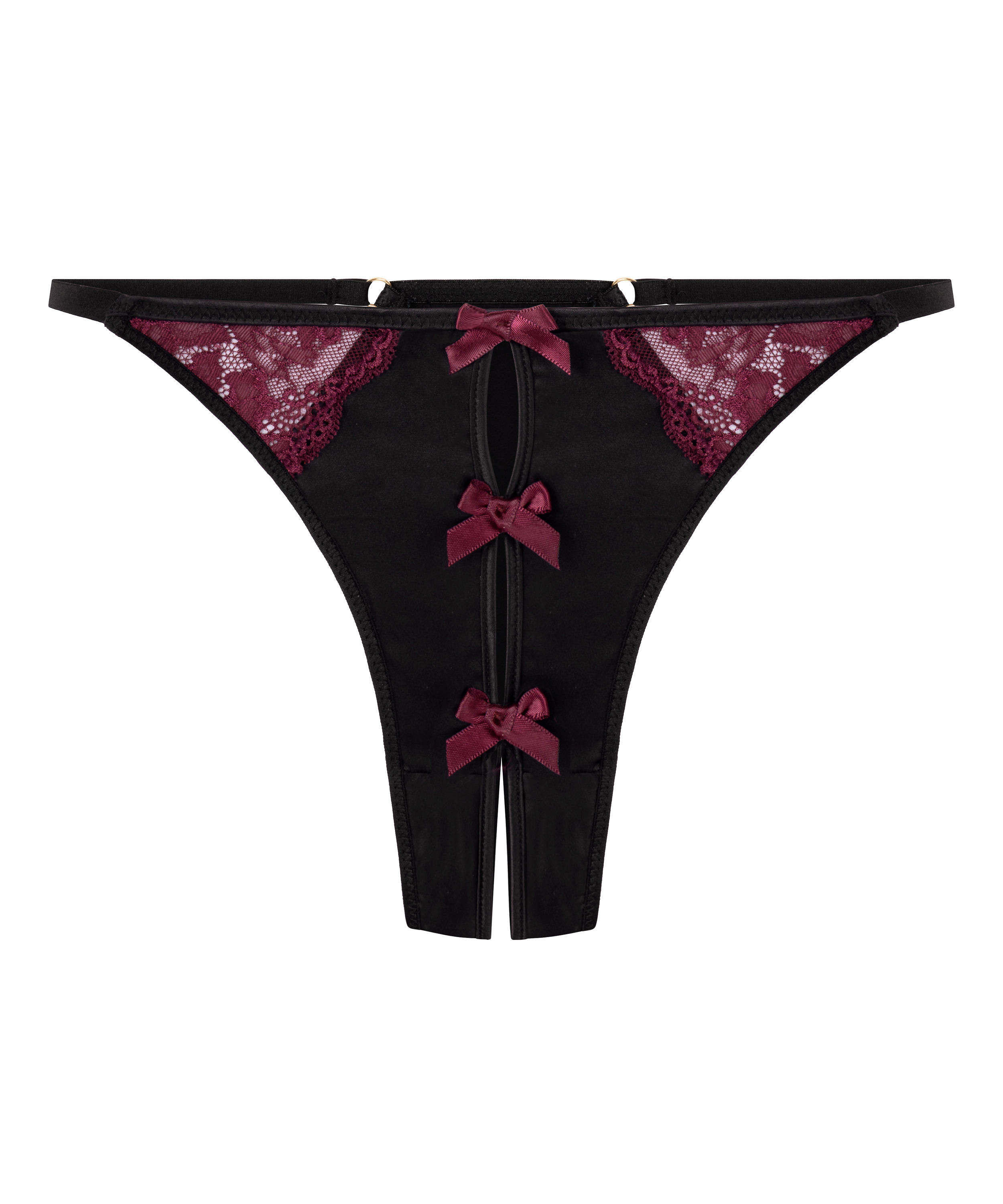 Ambra g-streng med h&oslash;j benudsk&aelig;ring, Sort, main