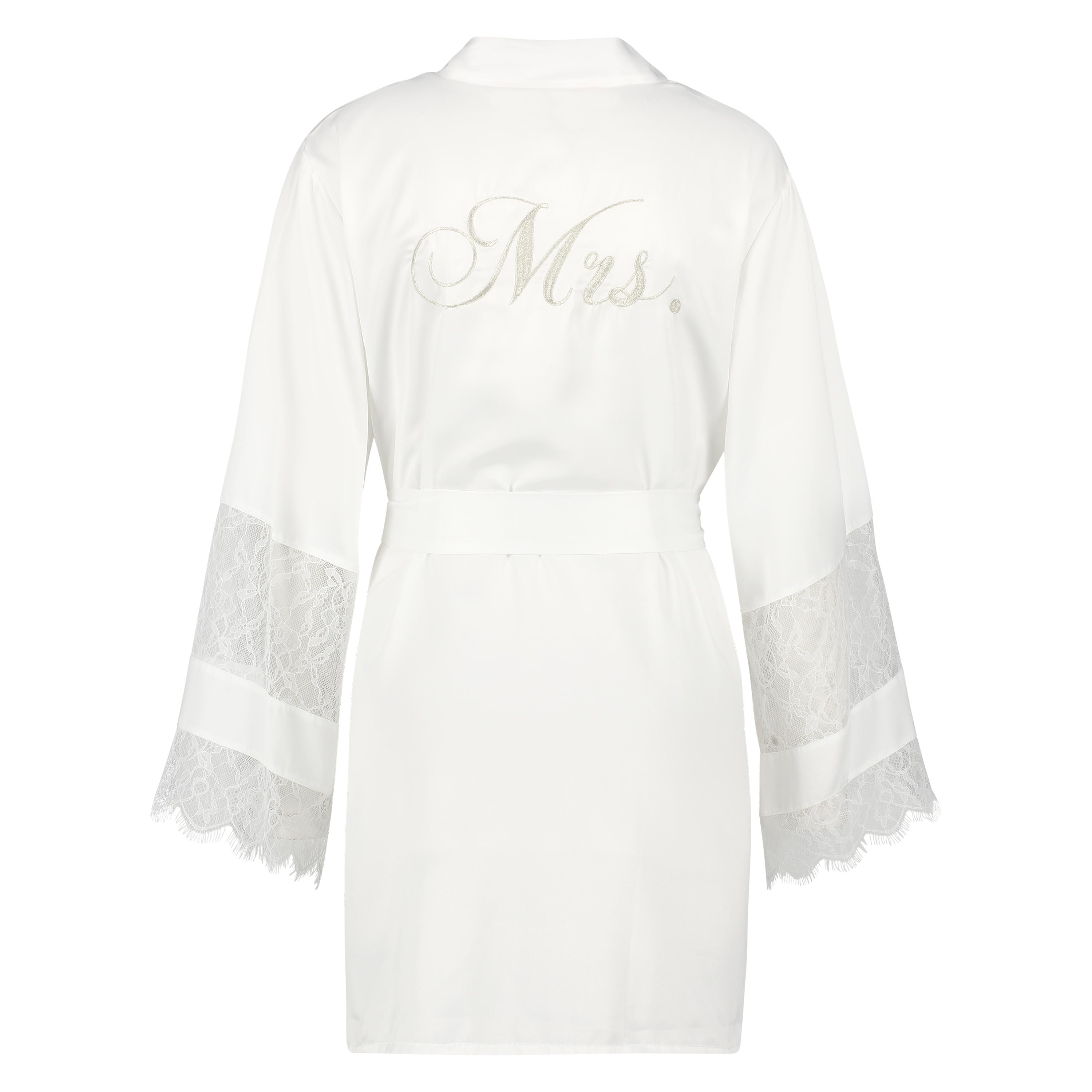 Kimono satin Bridal, Hvid, main