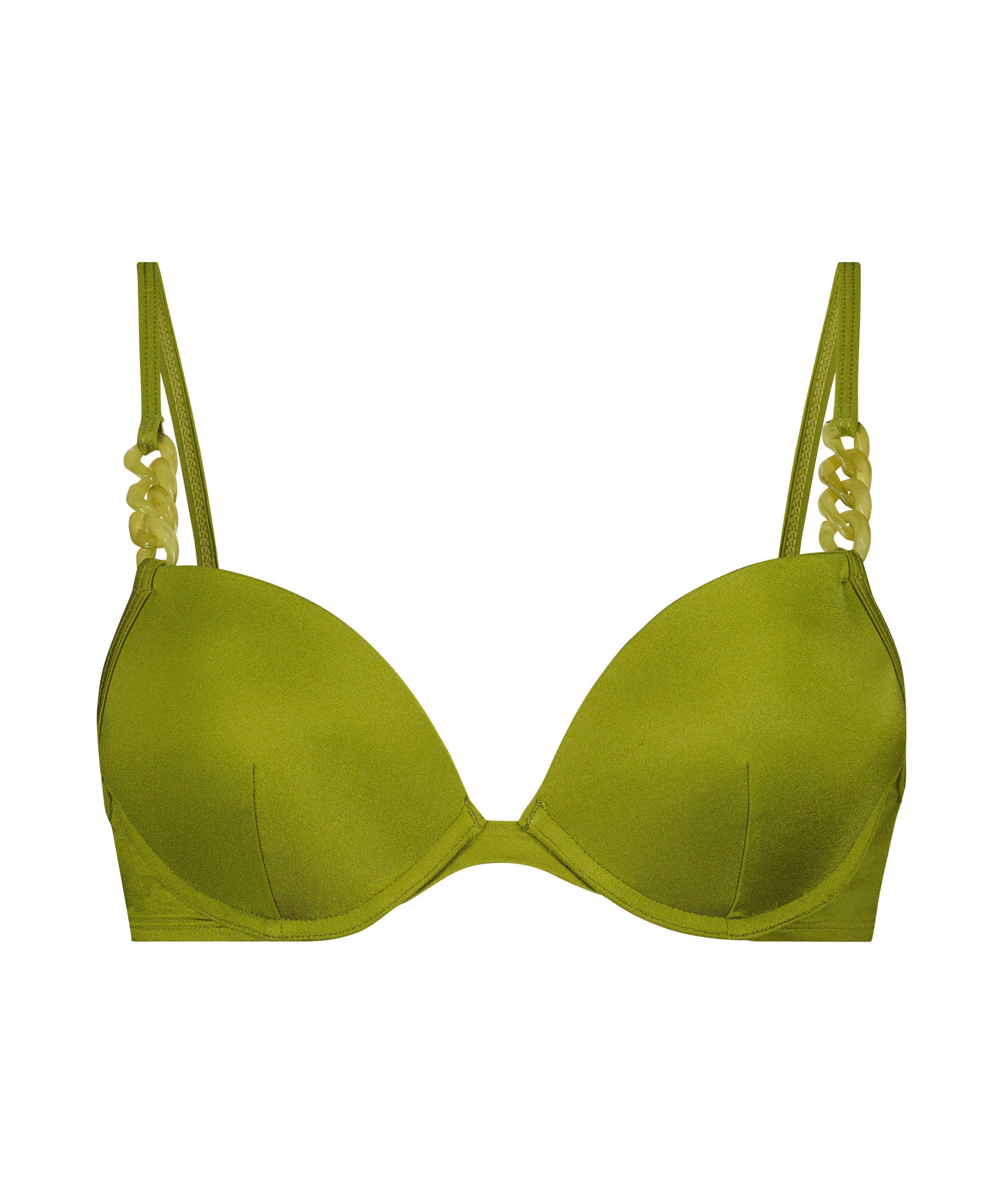 Formstøbt push-up bikinitop med bøjle Palm, grøn, main