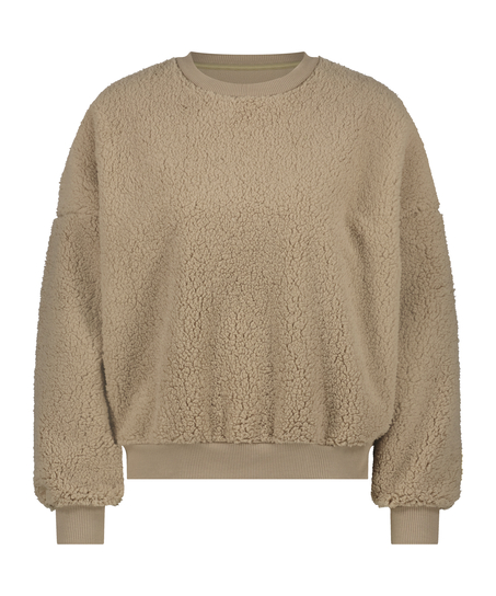 Top teddy fleece, Brun