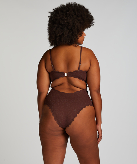 Badedragt Bandeau Scallop, Brown