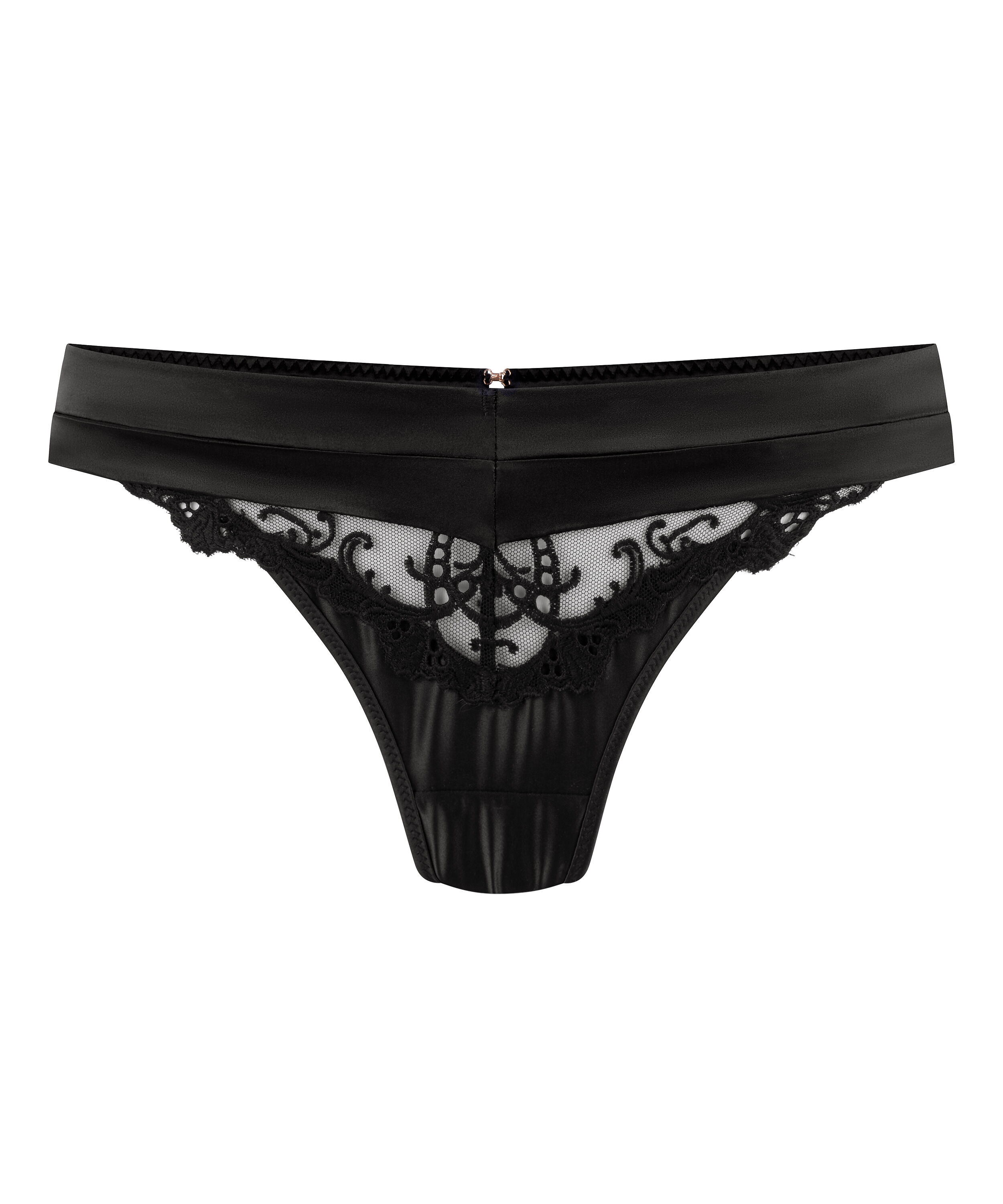 Sveta g-streng med h&oslash;j benudsk&aelig;ring, Sort