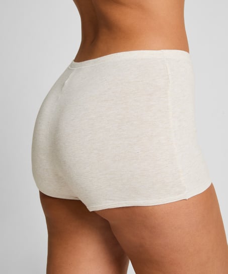 Boyshorts i bl&oslash;d bomuld, Beige