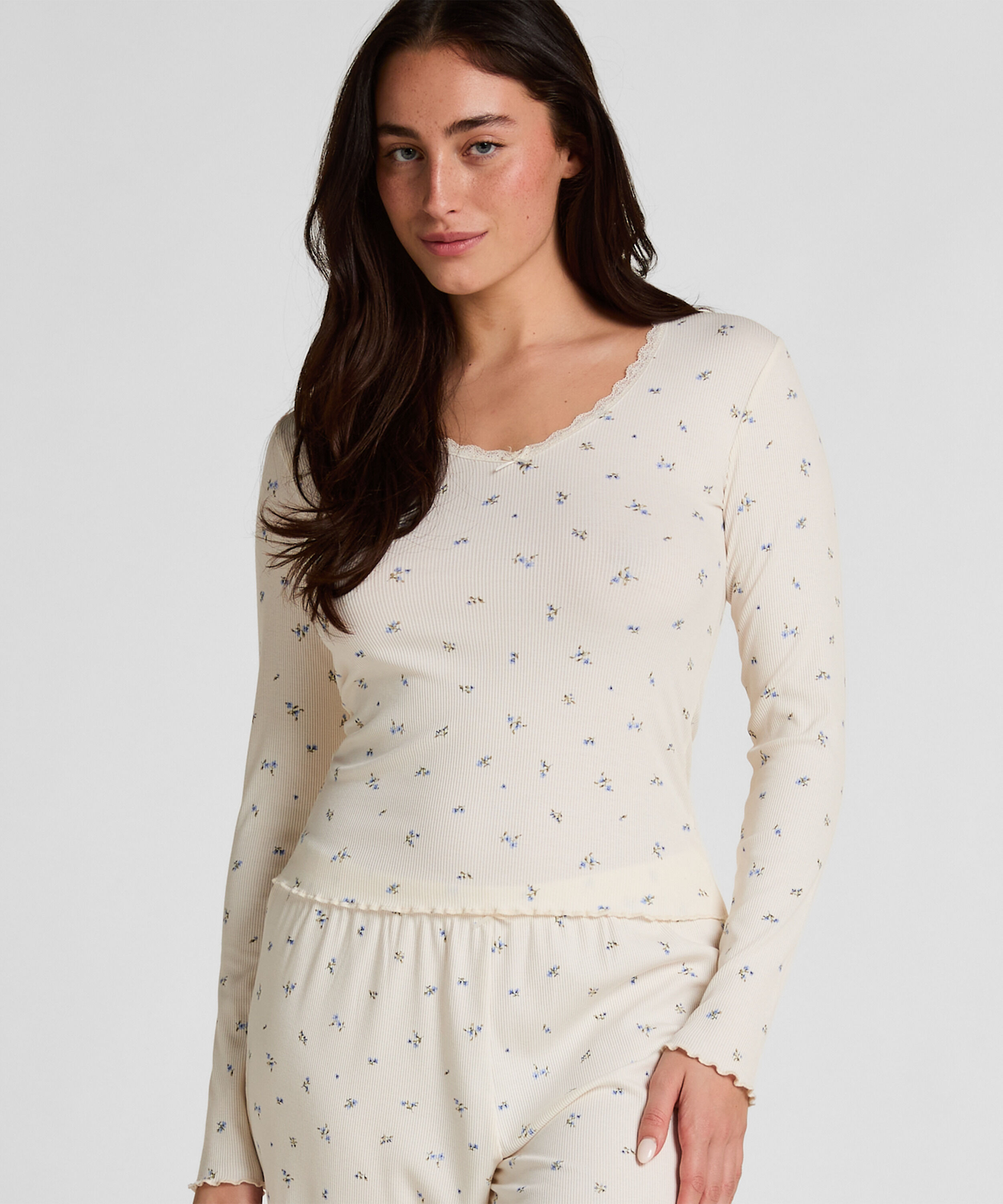 Daisy Pyjamas Top, Hvid