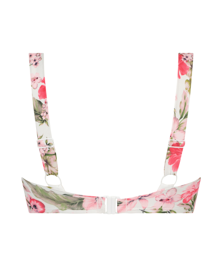 Formst&oslash;bt bandeau-bikinitop Tropical, Hvid