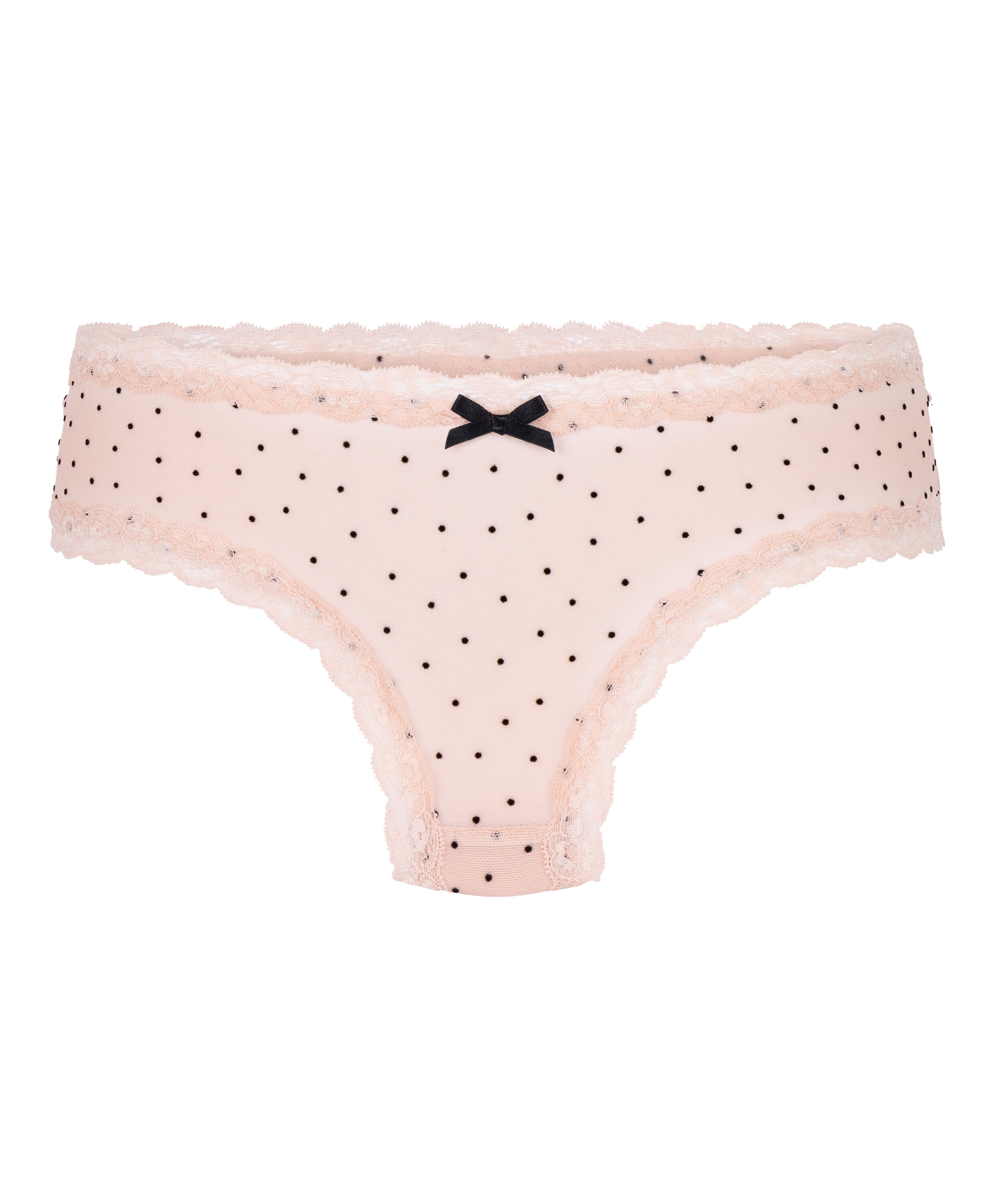 V-formet Dot Flock brasiliansk trusse, pink