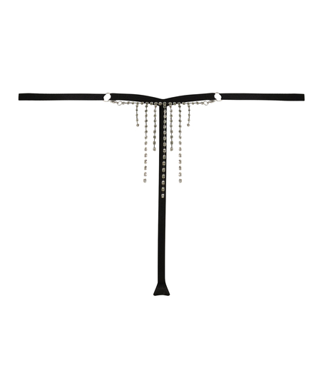 G-streng med h&oslash;j udsk&aelig;ring Samantha, sort