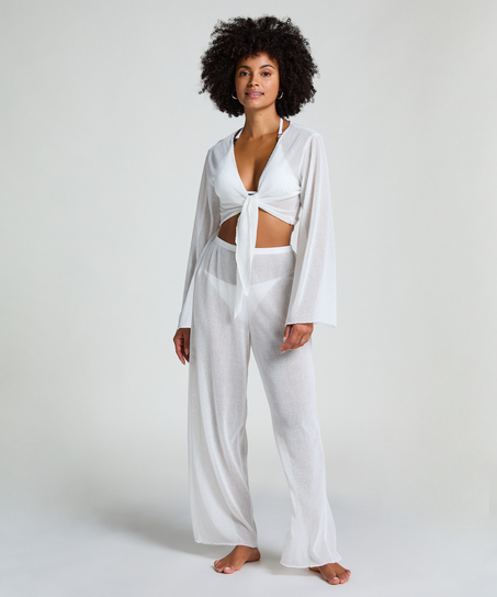 Strikket strandbuks, hvid