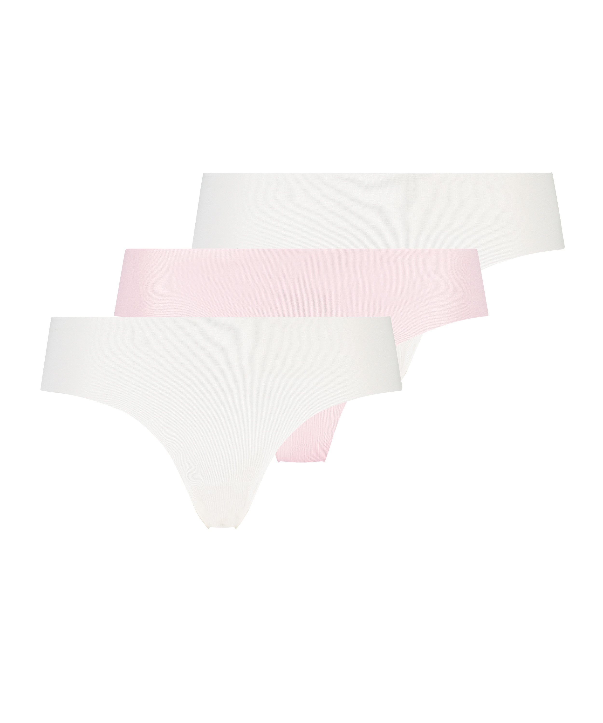 3-stykspakning usynlig brasiliansk trusse, hvid, main