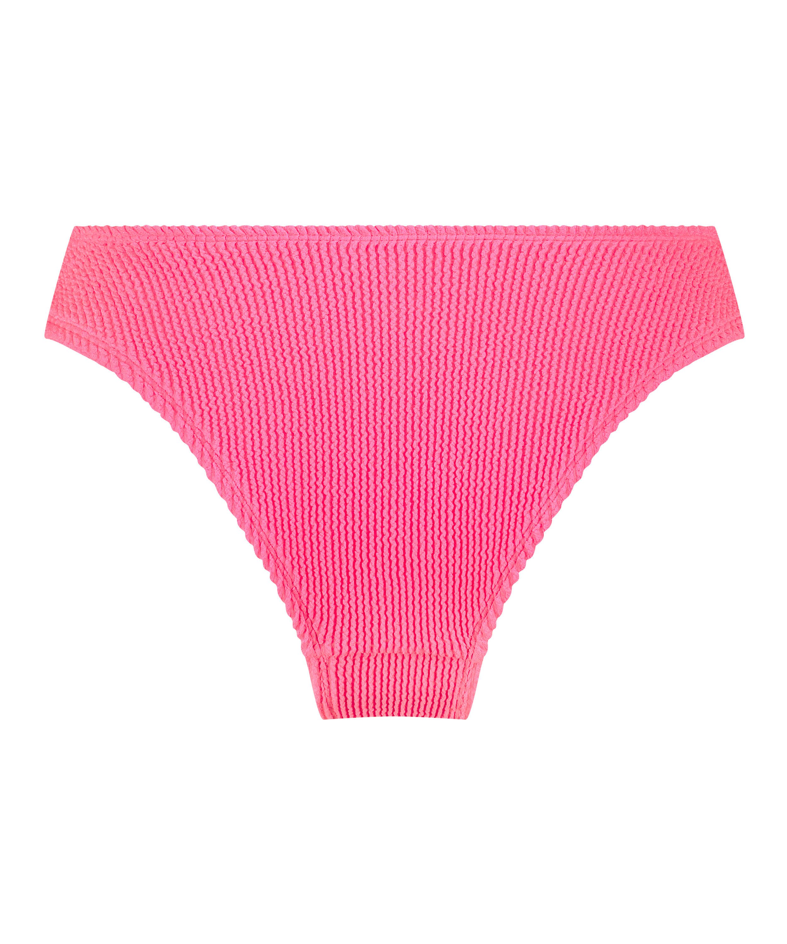 Højskåret Bikinitrusse Crinkle, pink, main