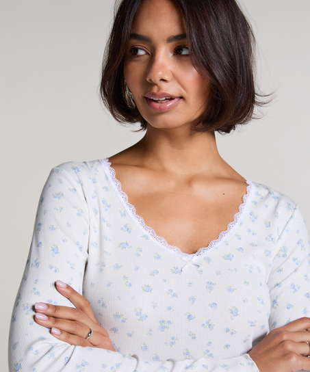 Pyjamassæt i rib, blå