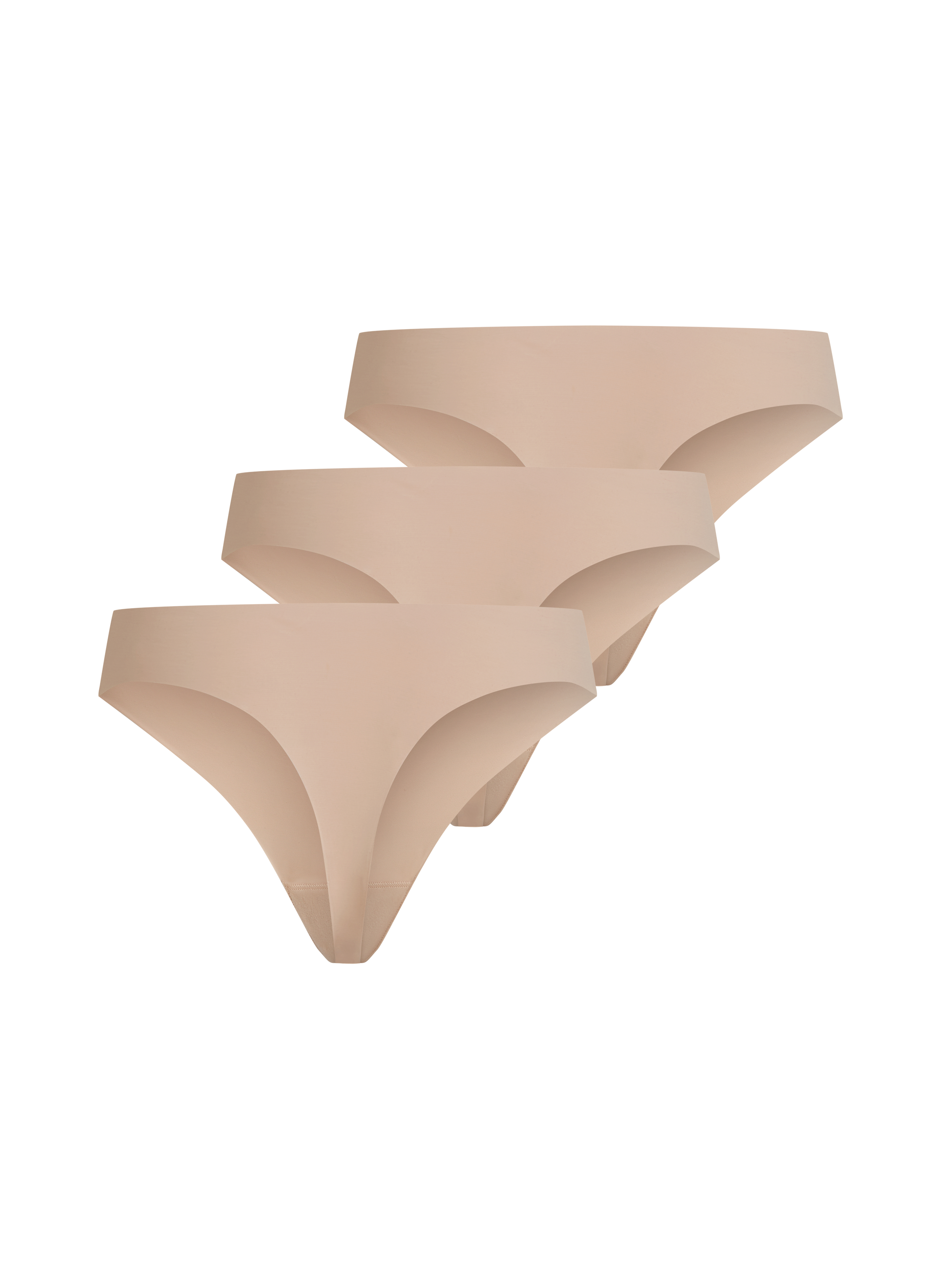 3-pak sømløs g-streng, Beige, main