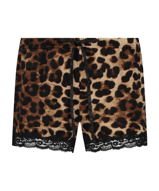 Velour shorts Leopard, sort