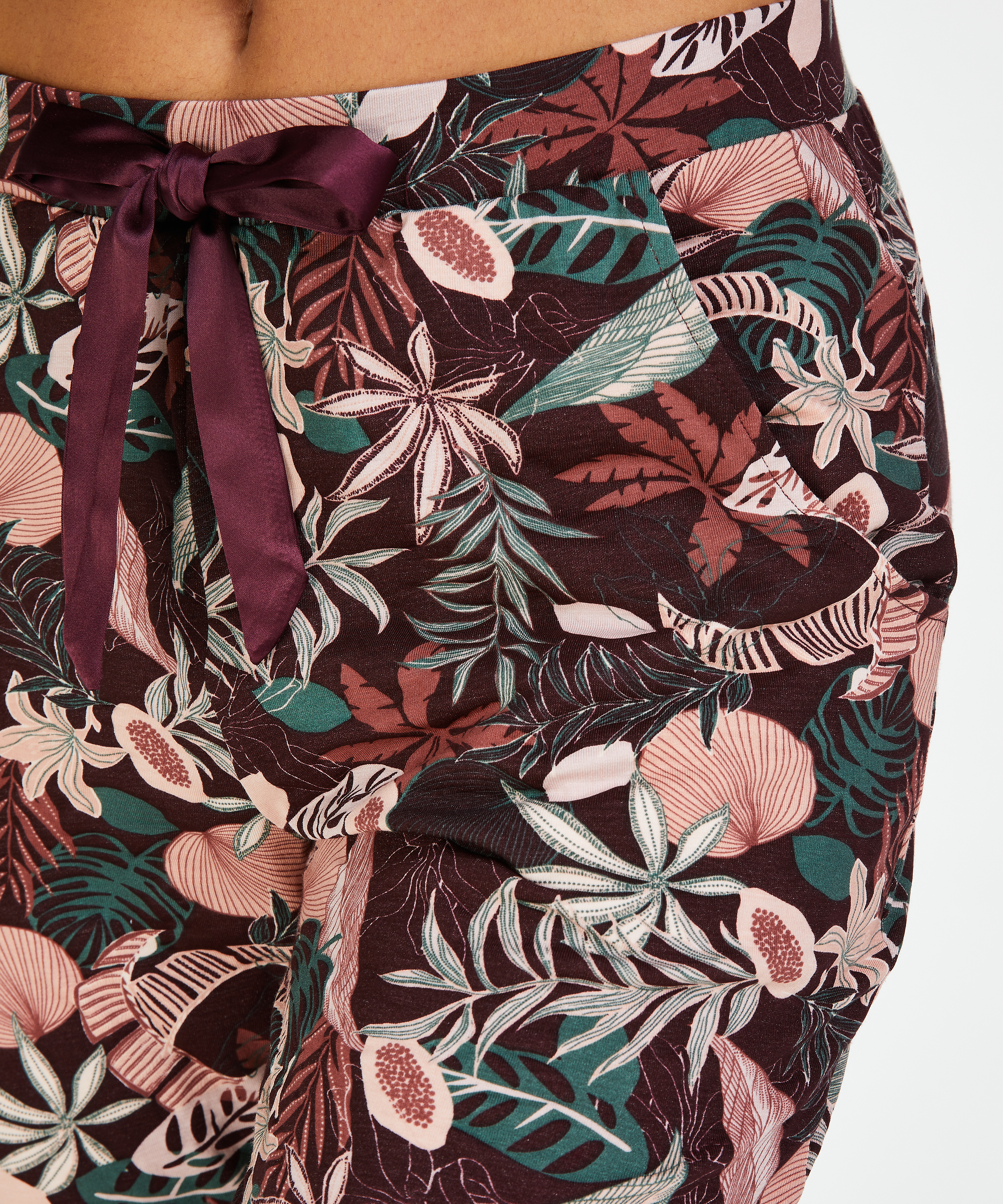 Petite jersey Pyjamasbukser, r&oslash;d, main