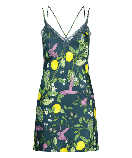 Natkjole Satin, Blå