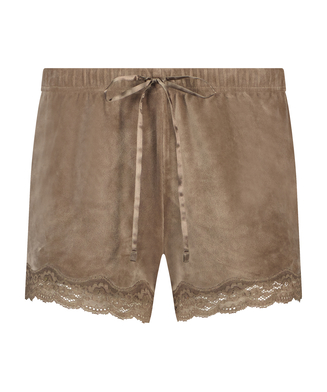 Shorts velour Lace, Brown