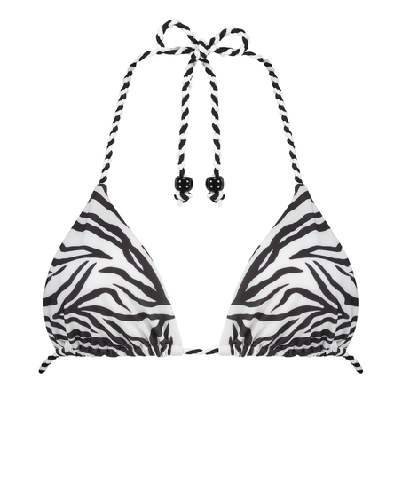 Trekantsbikinitop Doha Zebra, Hvid