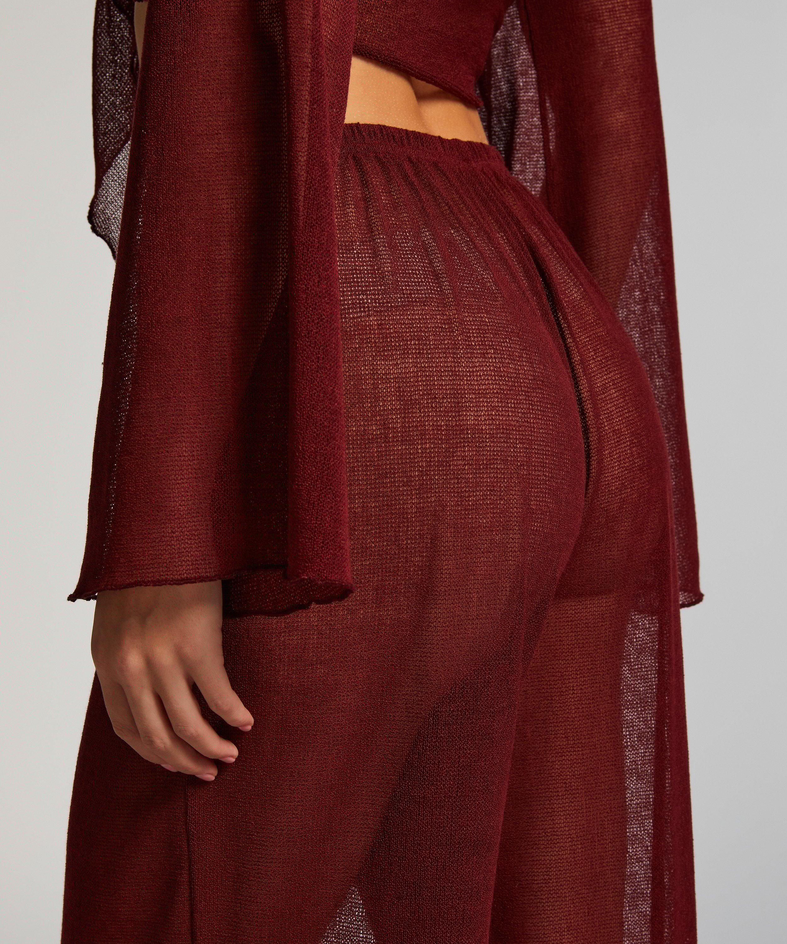 Åben strikket strandbuks, rød, main