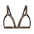 Bralette Satin Leopard, Sort