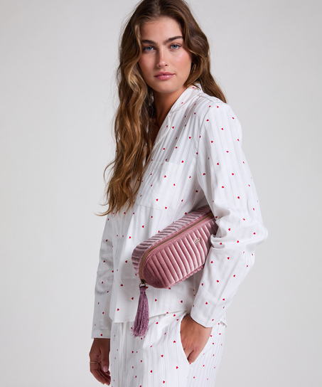 Velour makeuptaske, Lyserød