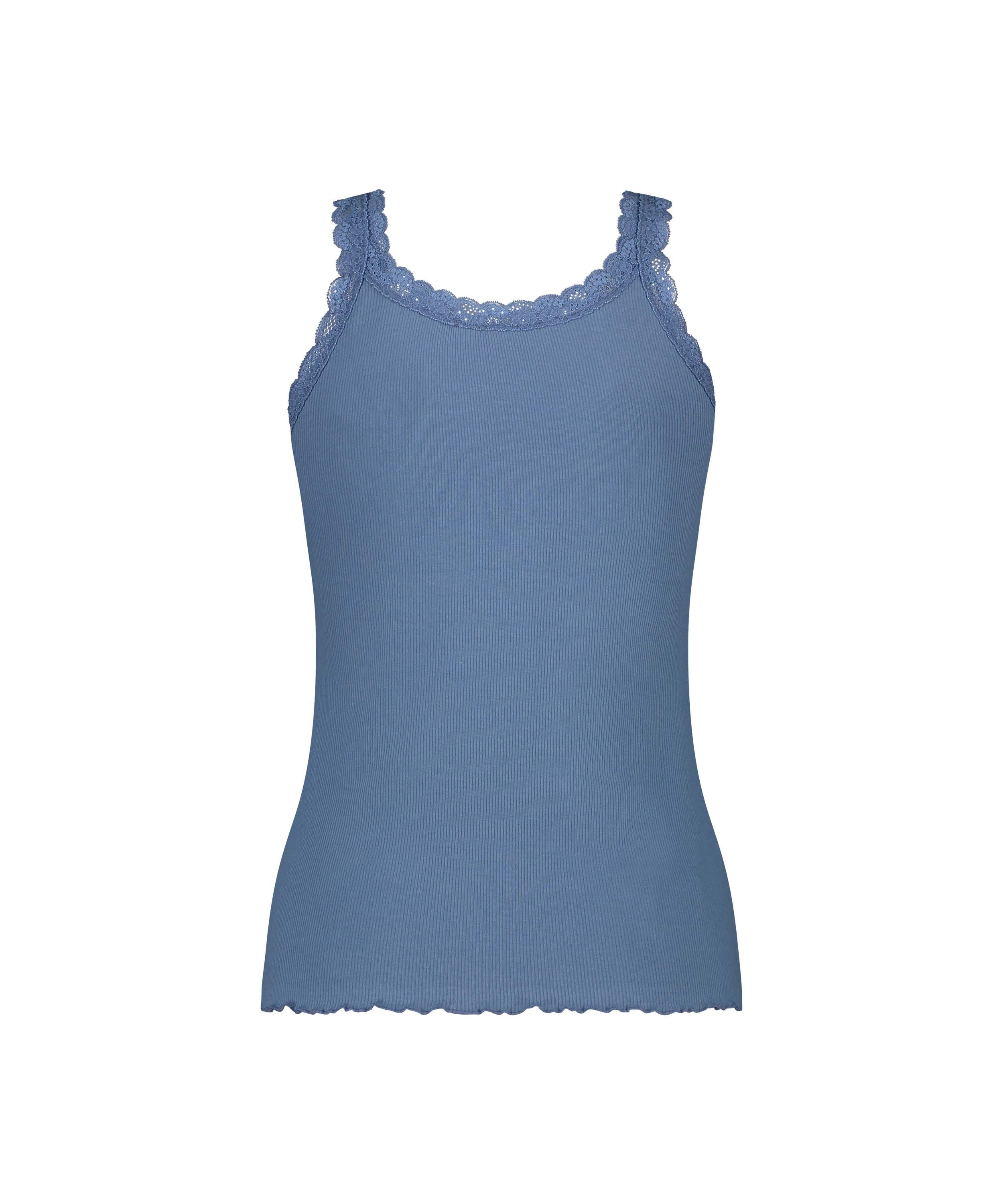 Singlet Rib Lace, Blå, main