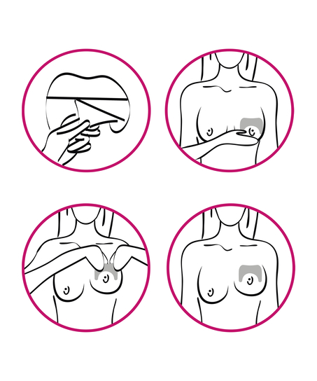 2-pack brystvorte-cover med lifting, Beige