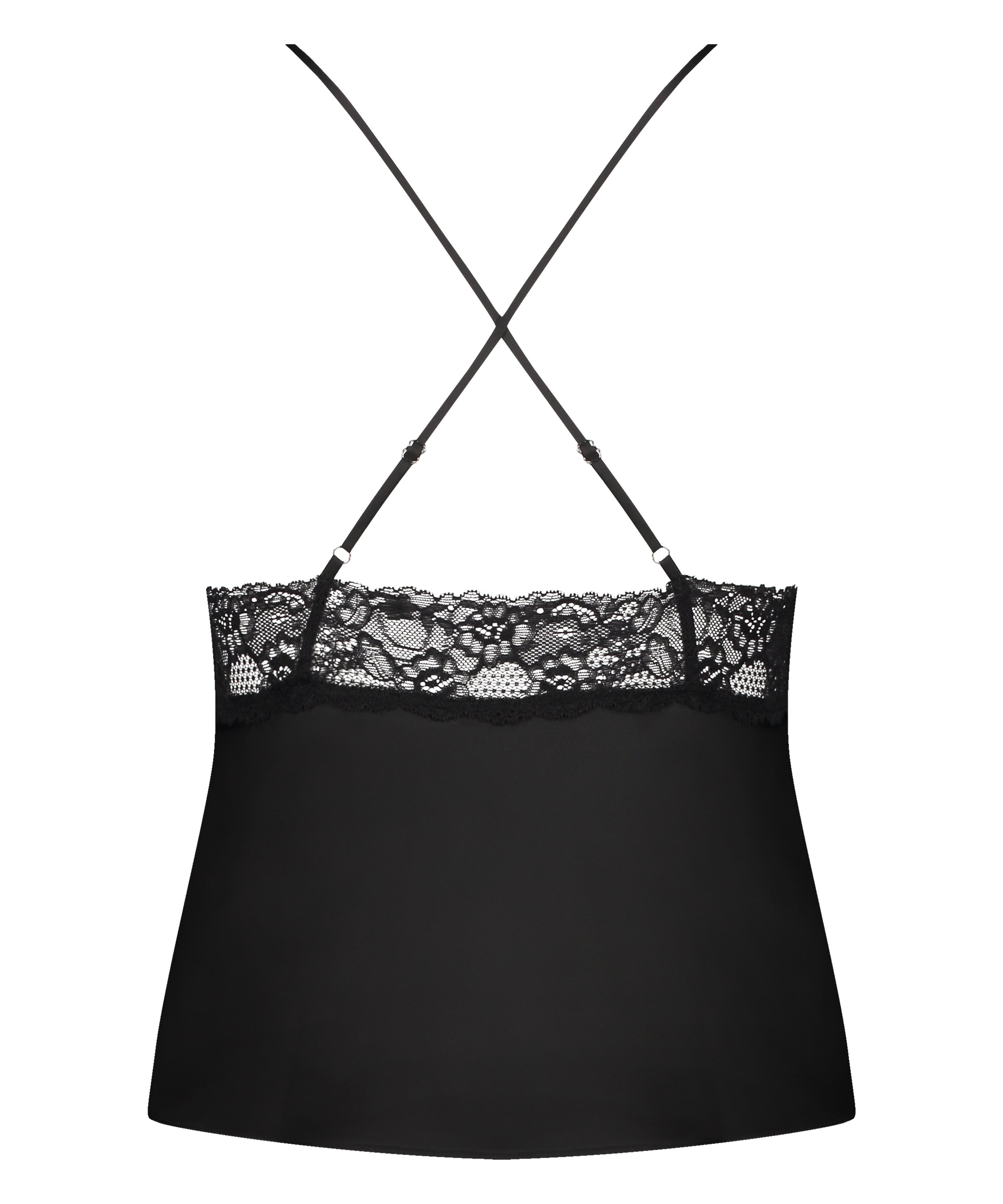 Camitop Satin Marcela, Sort, main