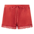 Shorts velour Lace, Rød