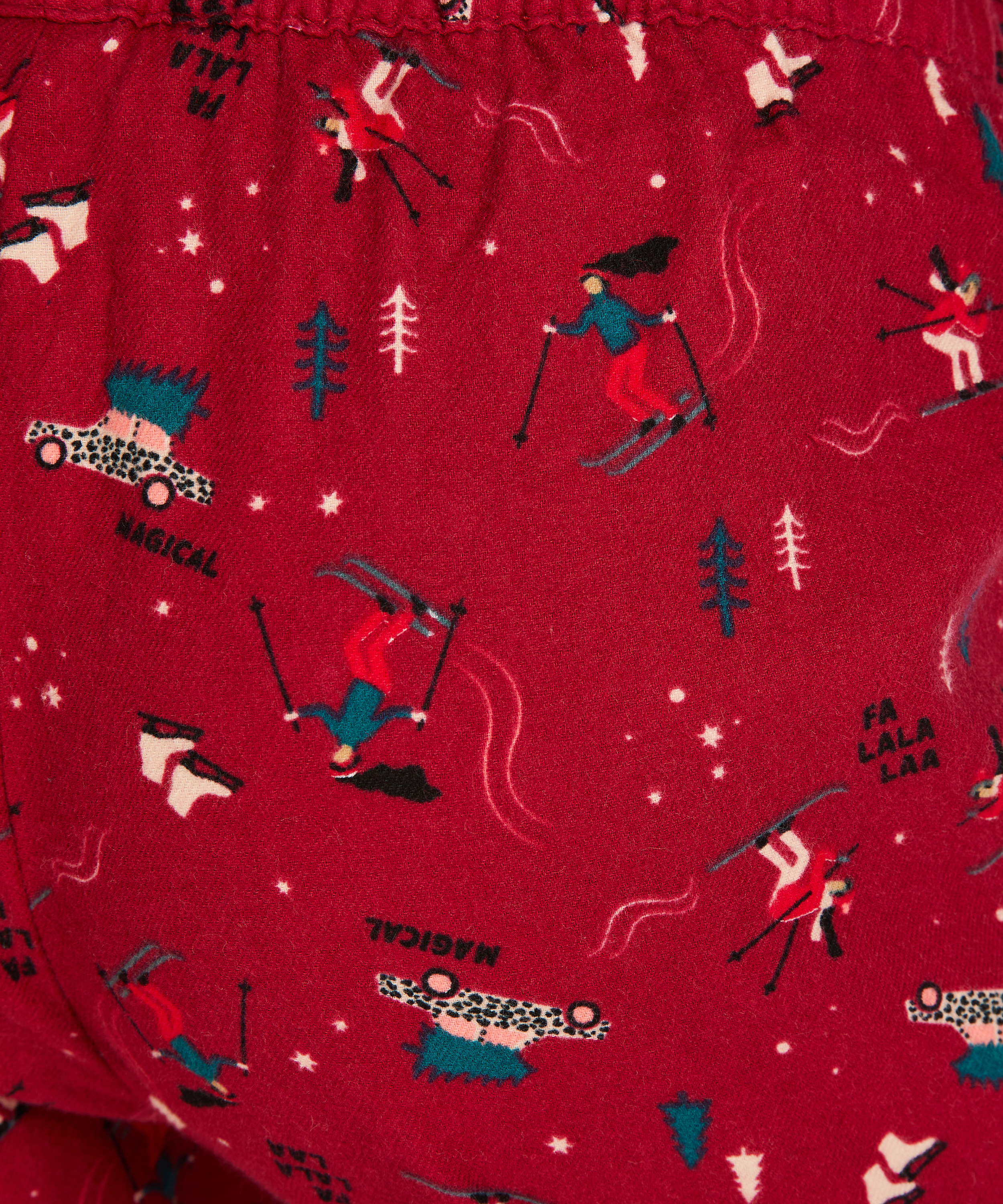 Små pyjamasbukser Twill, rød, main