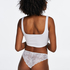 Usynlig brasiliansk trusse Lace Back, Hvid