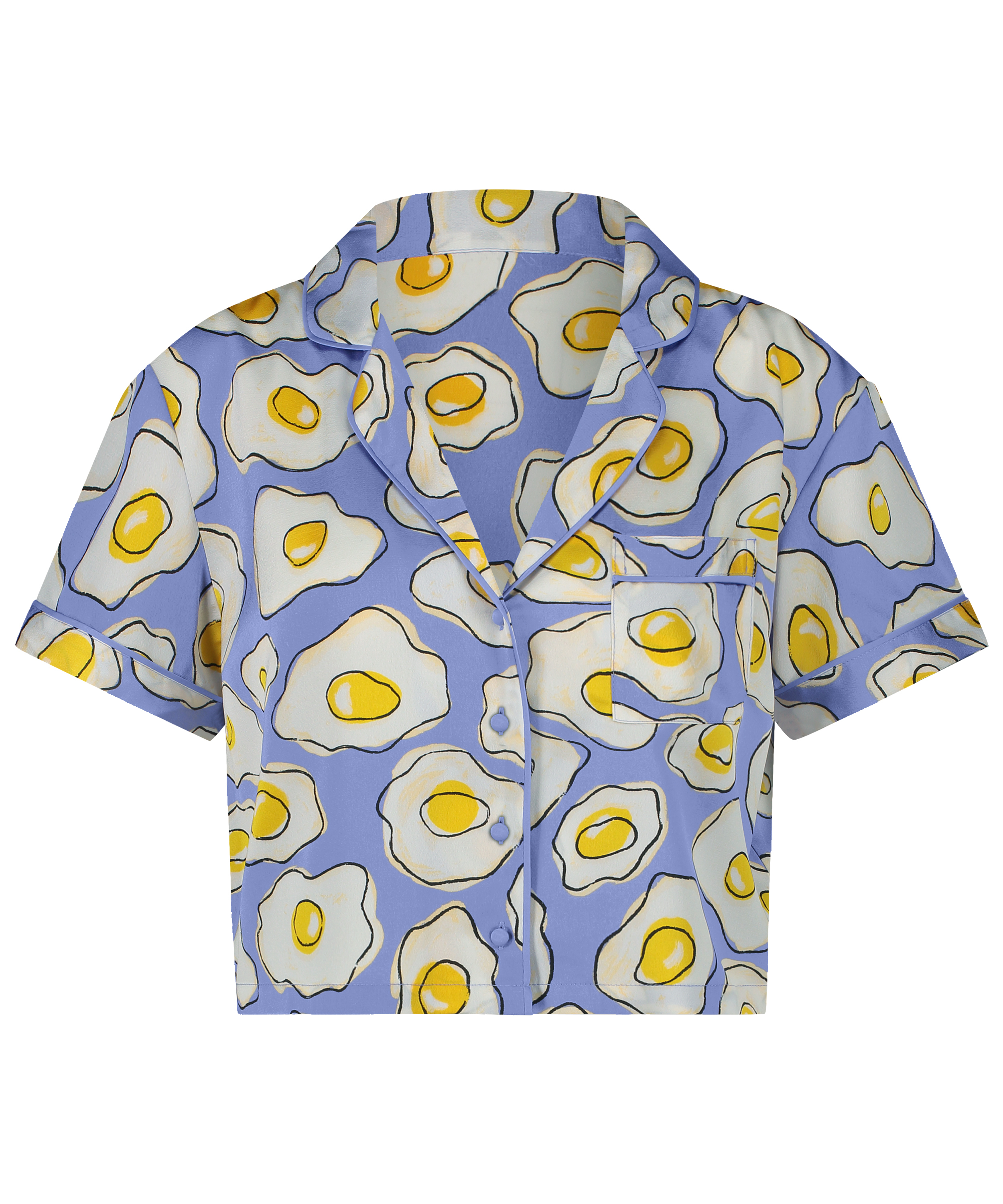 Kort&aelig;rmet satinjakke, Lilla, main