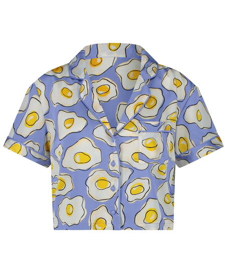 Kort&aelig;rmet satinjakke, Lilla