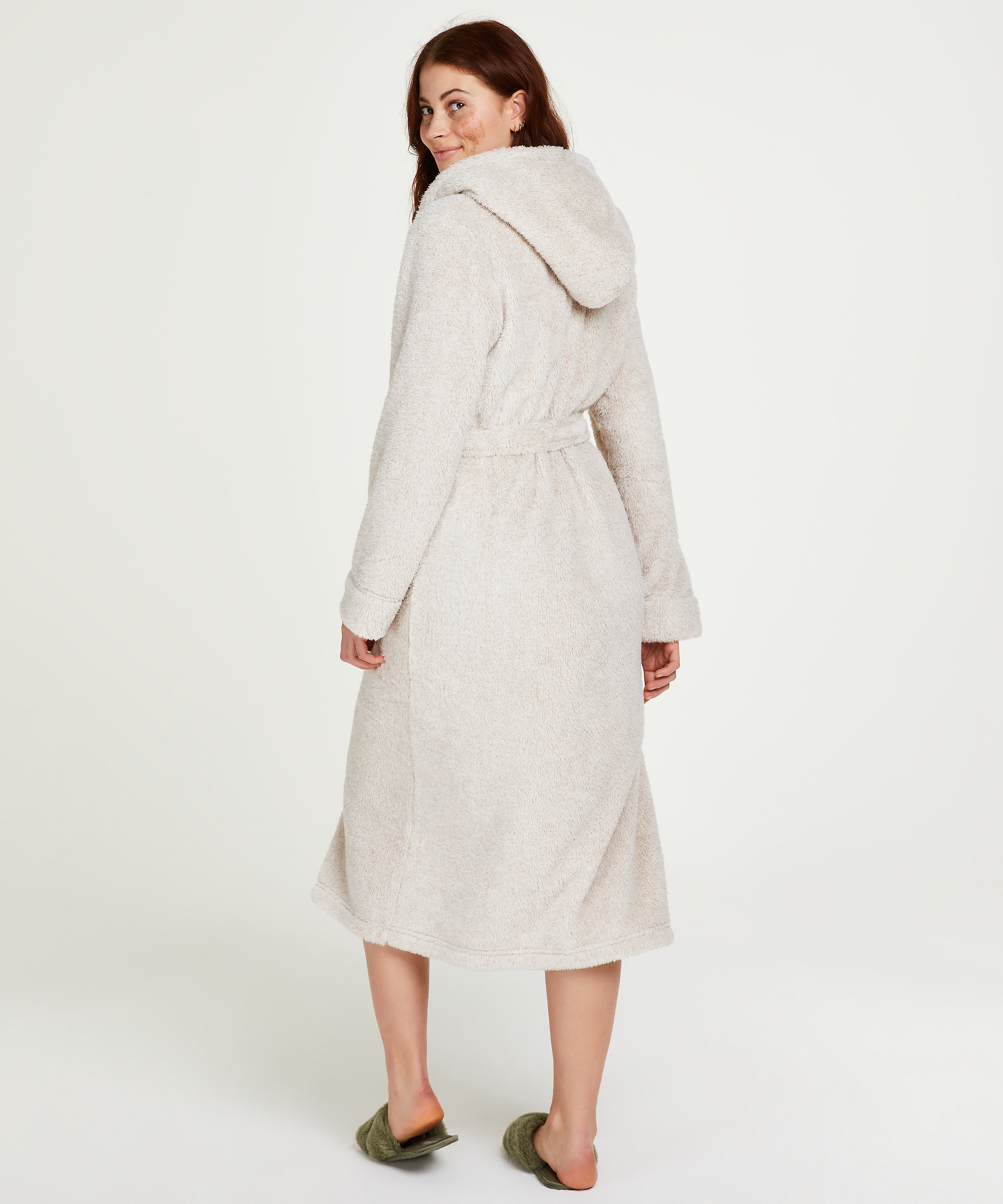 Lang badekåbe Fleece, Beige, main