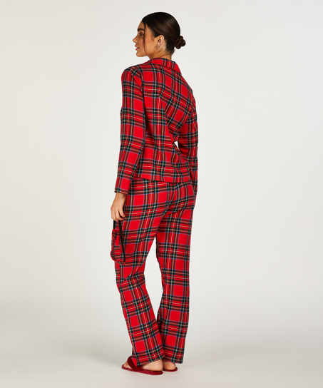 Pyjamas sæt Check Twill, rød