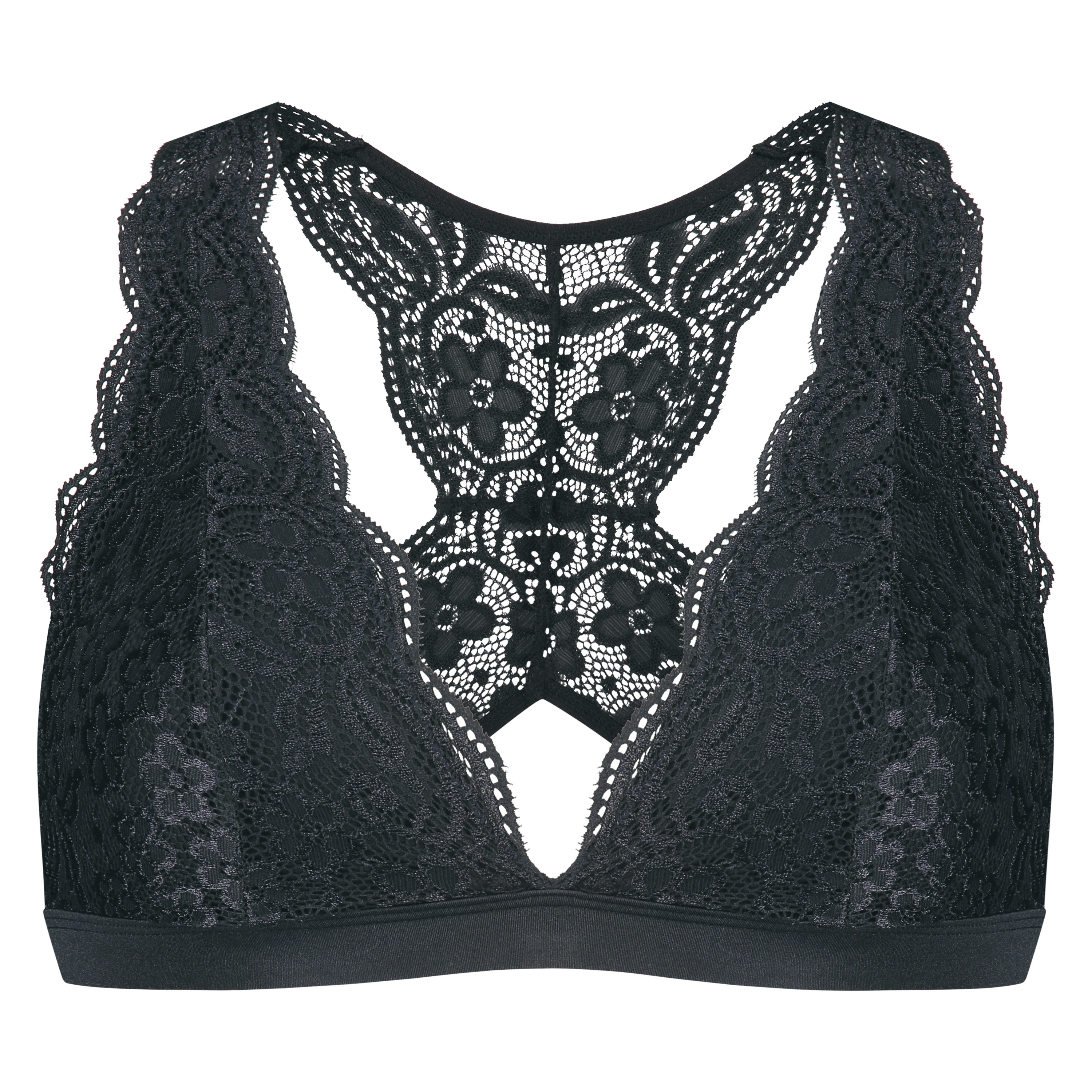 Bralette med halterneck og bryderryg, Sort, main