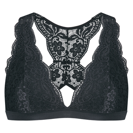 Bralette med halterneck og bryderryg, Sort