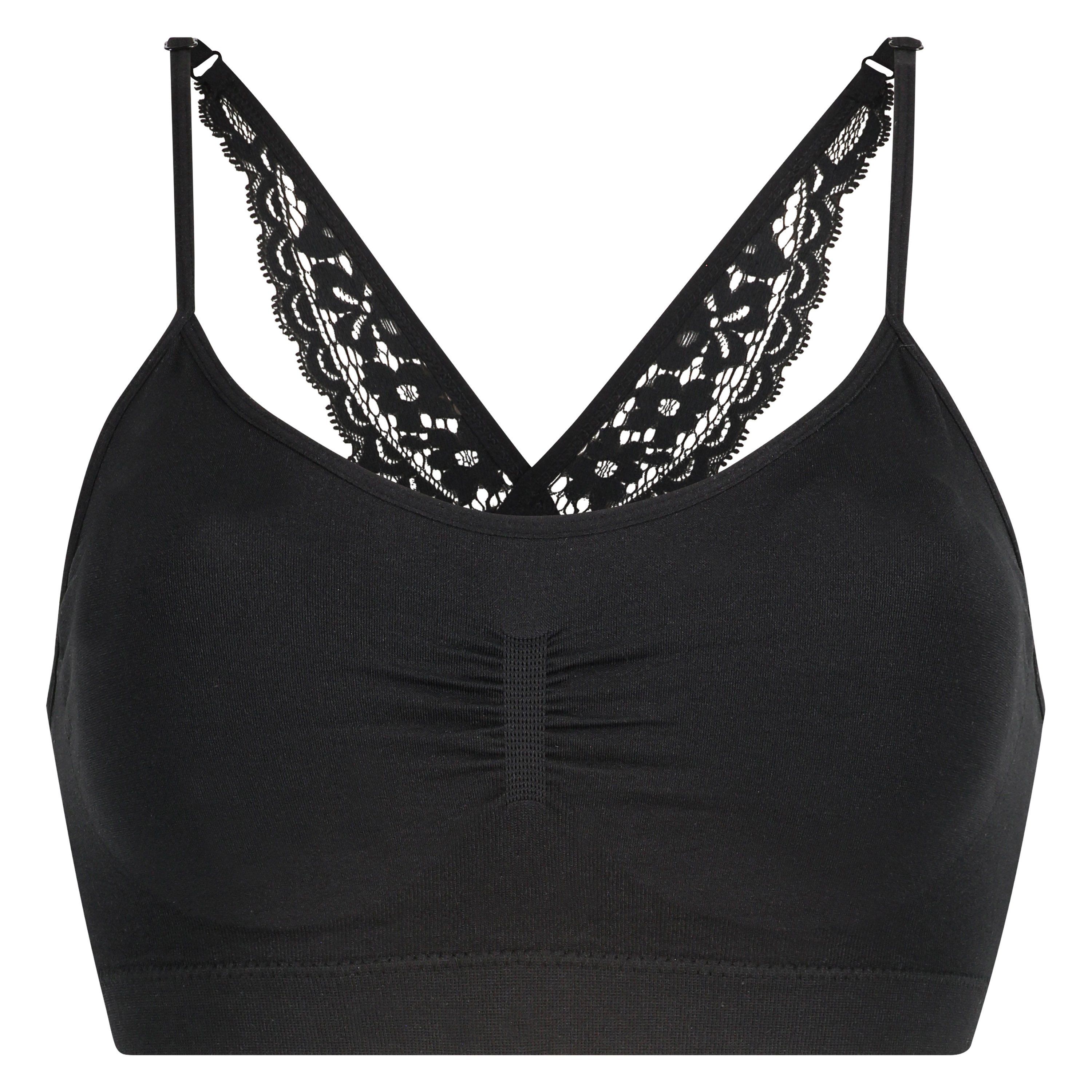 Sømløs bralette Marine, Sort, main