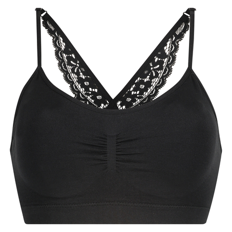 Sømløs bralette Marine, Sort