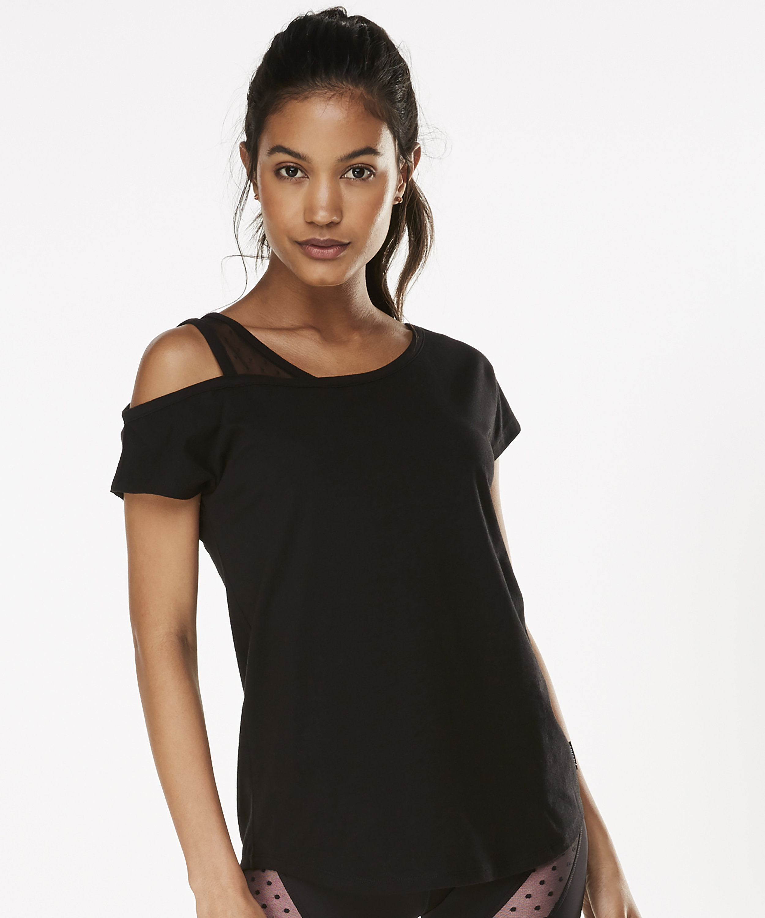 HKMX Branded kortærmet sportsshirt, Sort, main