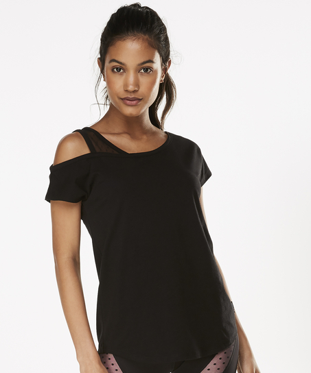 HKMX Branded kortærmet sportsshirt, Sort