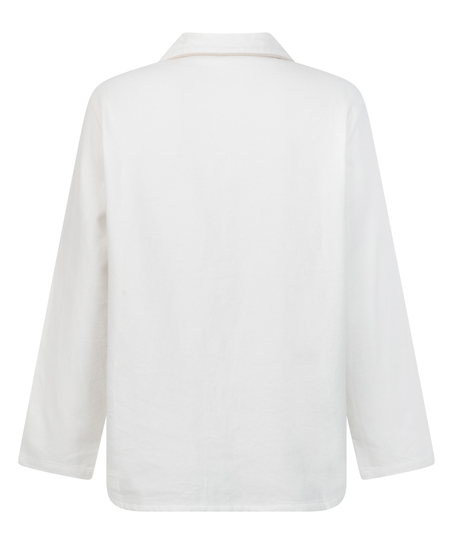 Pyjamastop Flonel Essentials, Hvid