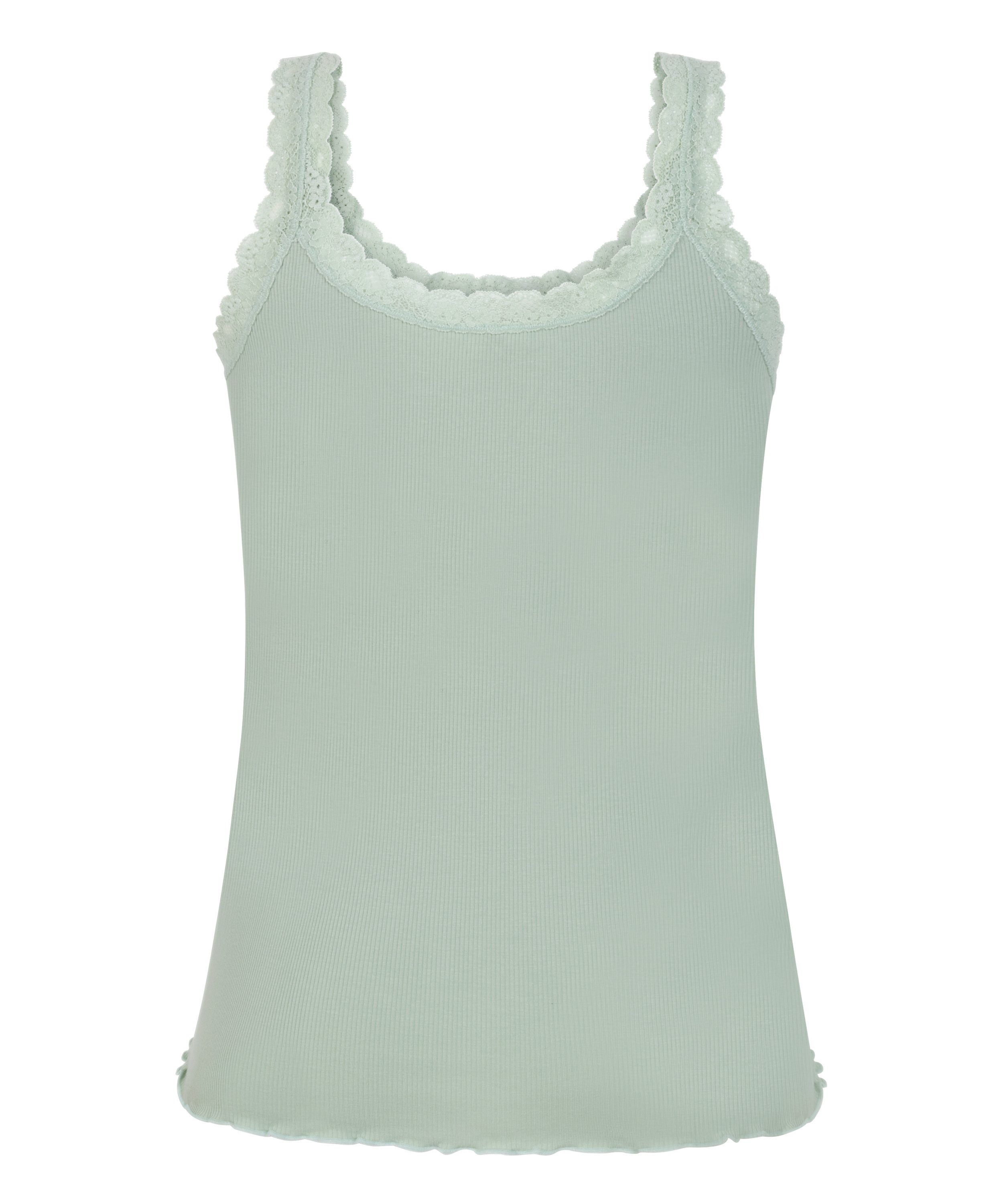 Singlet Rib Lace, Gr&oslash;n, main