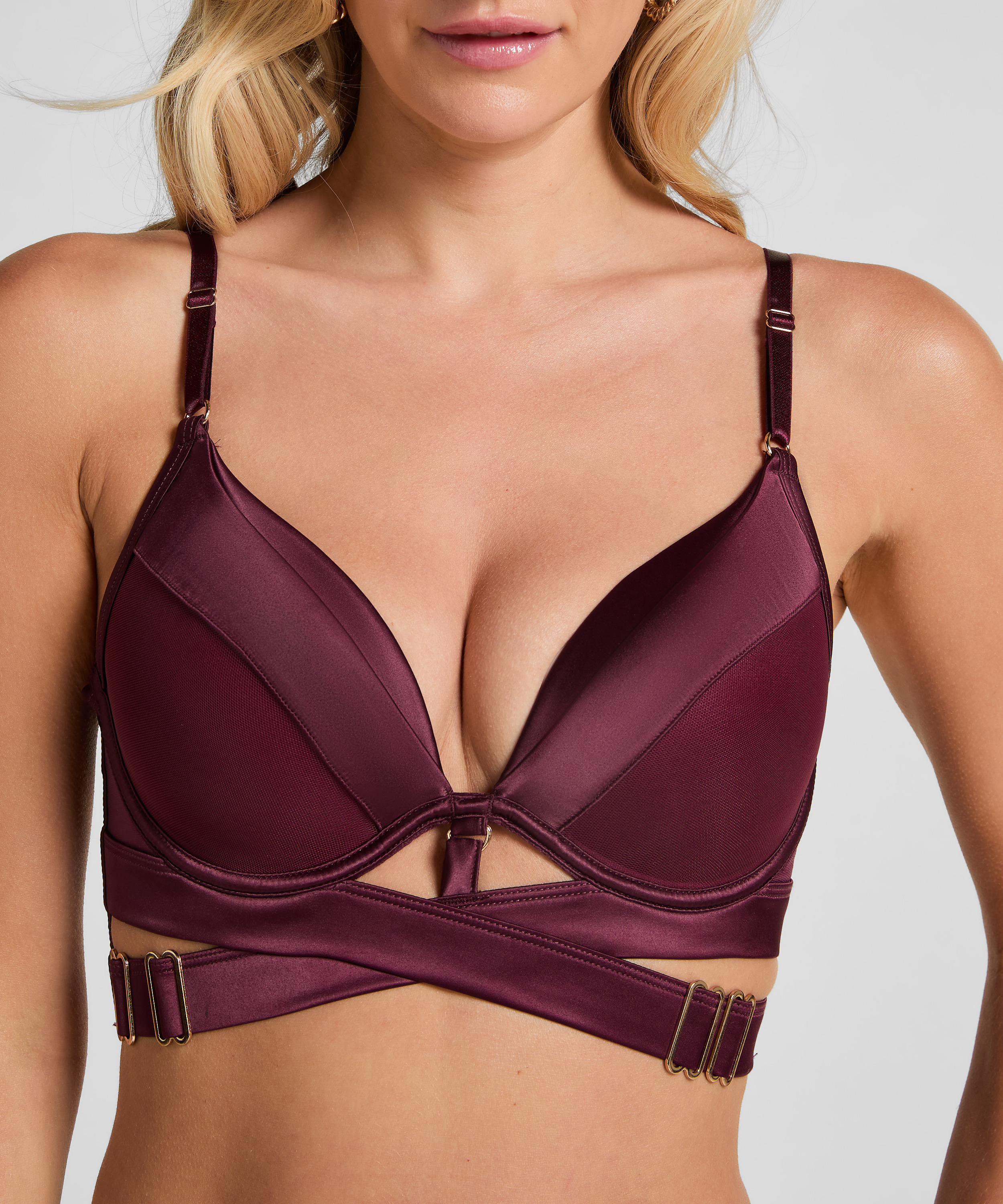 Formstøbt longline push-up-bøjle-bh Colette, Rød, main