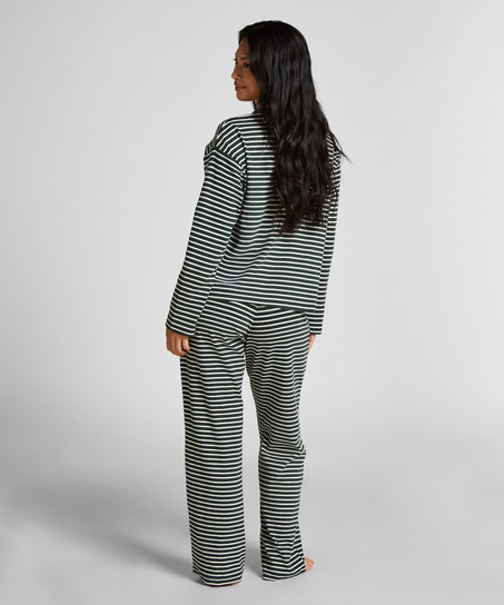 Pyjamas i bomuldsjersey, Grøn