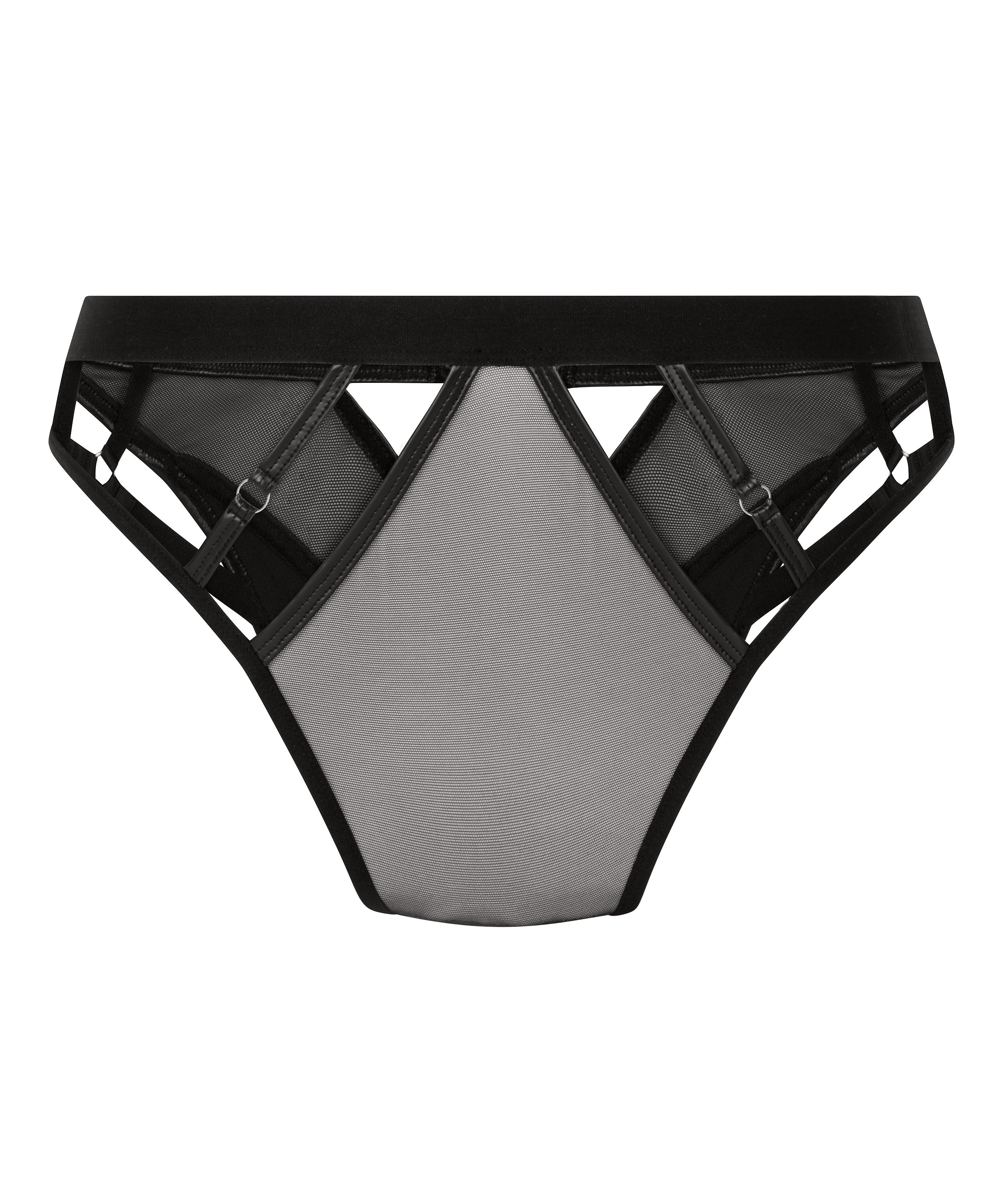 Zelda brasiliansk trusse med høj benudskæring, Sort, main